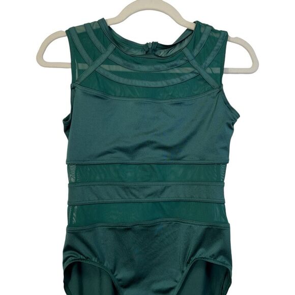balera size MA Round Collar Lustre Leotard GREEN - Picture 4 of 16
